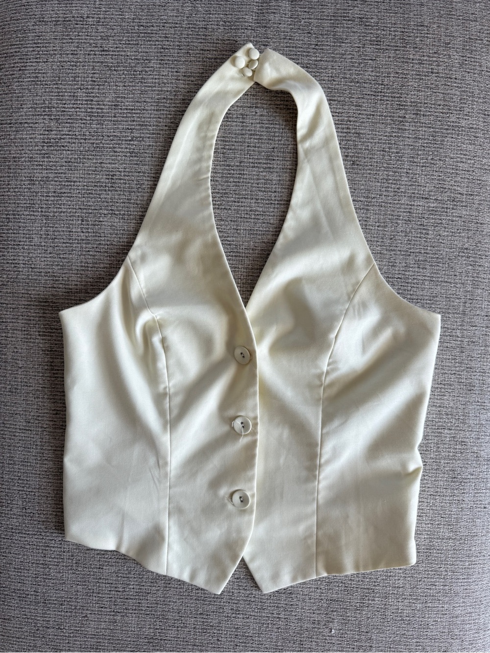 Morrisday The Label Butter Yellow Halter Vest Top Size Small